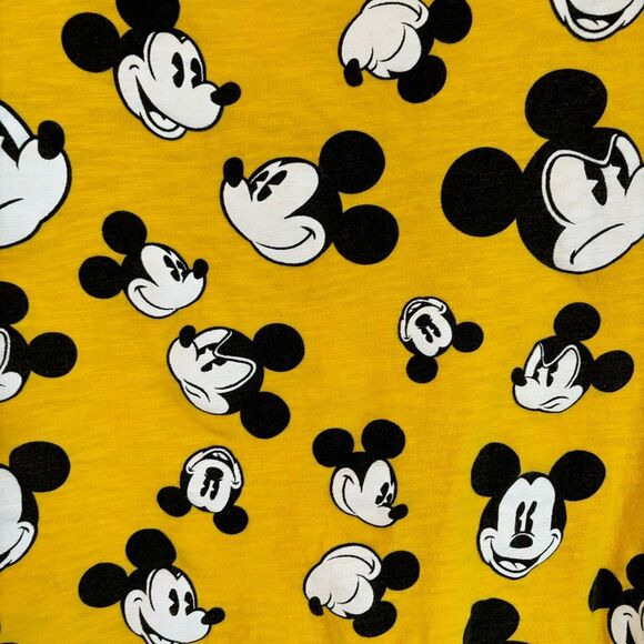 Disney Parks Women’s Mickey Mouse cropped yellow short sleeve tshirt size large! - Picture 2 of 10